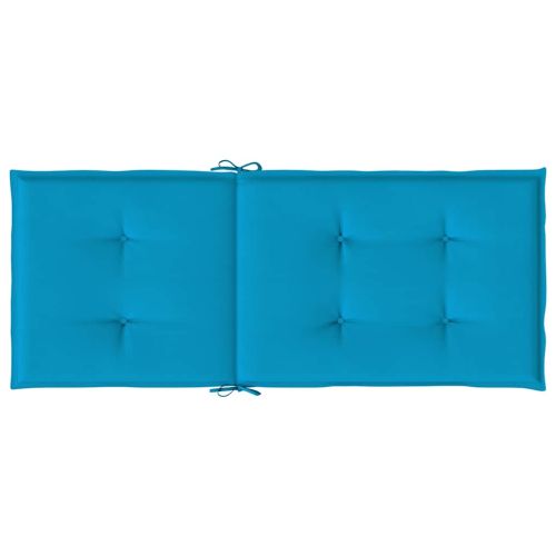 Възглавници за столове с облегалки 6 бр сини 120x50x3 см плат