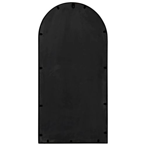 Огледало, черно, 90x45 см, желязо, за употреба на закрито