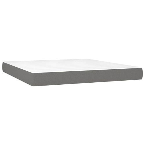 Матрак за легло с покет пружини средна твърдост тъмносив 180x200x20 см плат