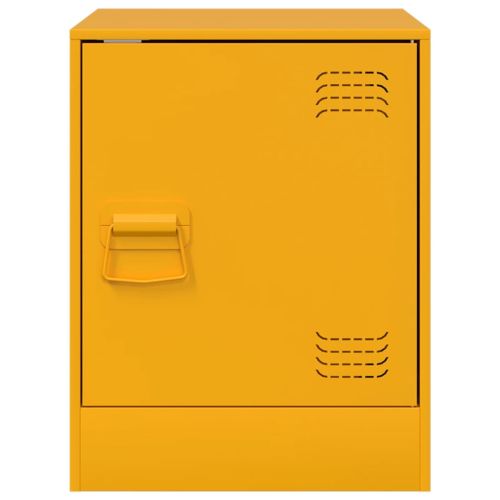 Нощни шкафчета 2 бр горчица жълто 34,5x39x44 см стомана