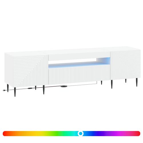 LED телевизионен кабинет HAARLEM 153 x 35 x 43 см Бяло