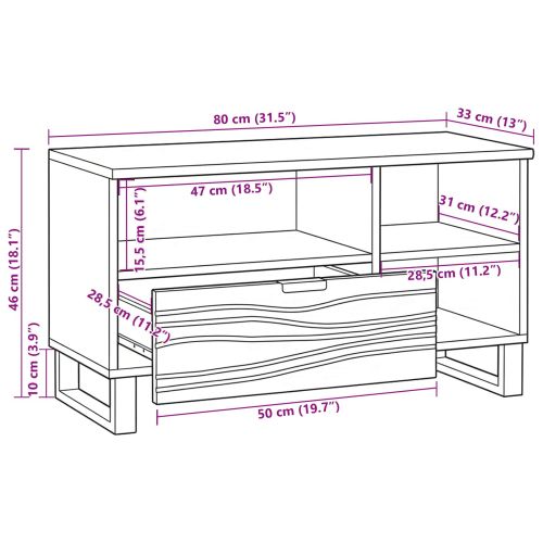 ТВ Единици 80 x 33 x 46 см Кафяво Инженерна дървесина