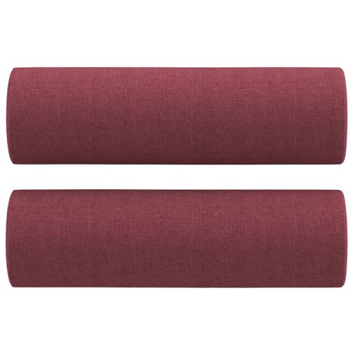 2-местен диван декоративни възглавници виненочервен 140 см плат