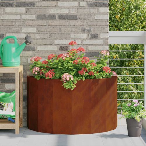 Кашпа Ръждясало 90 x 45 x 50 см Патинираща стомана