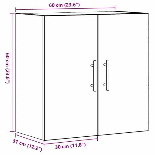 Стенно монтиран шкаф 60 x 31 x 70 см Инженерна дървесина