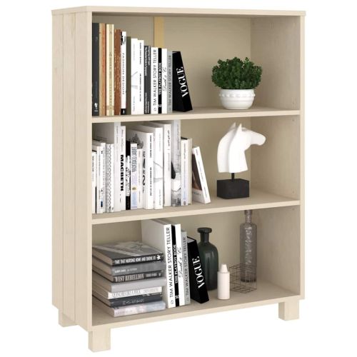 Шкаф за книги HAMAR, меденокафяв, 85x35x112 см, бор масив
