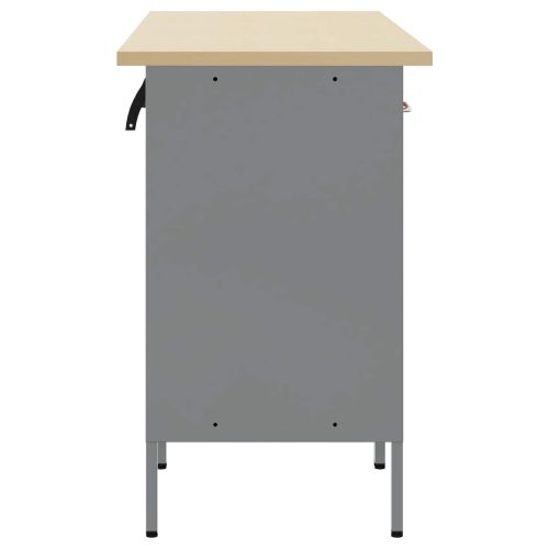 Работен кабинет с чекмедже 3 бр. Червен и сив 150 x 55 x 85 см