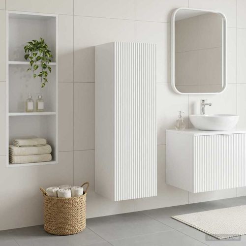 Стенно Баня Кабинет Бяло 33 x 34,5 x 100 см Инженерна дървесина