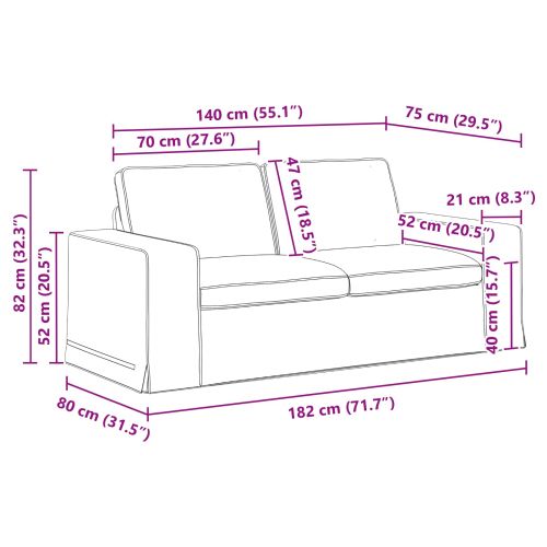 Диван Тъмен сив 182 x 80 x 82 см текстил