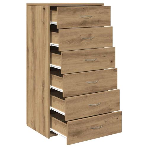 Шкаф с 6 чекмеджета Artisan Oak 50x34x96 cm Инженерна дървесина
