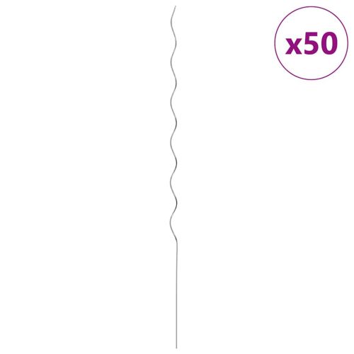Подкрепа за растение 50 бр. Сребрист 150 x 0,6 x 0,6 см Стомана