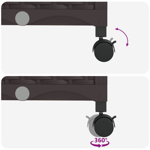 Градински саксийник с покривало за парник и колела Кафяво ПП