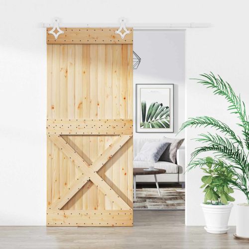 Преплъзваща се врата Естествено и бяло 90 x 210 cm