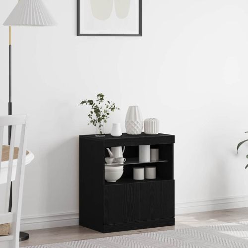 LED конзолна маса Черно 60,5 x 37 x 67 см Инженерна дървесина