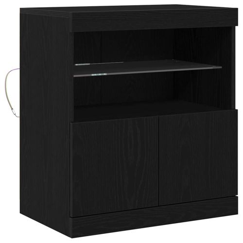 LED конзолна маса Черно 60,5 x 37 x 67 см Инженерна дървесина