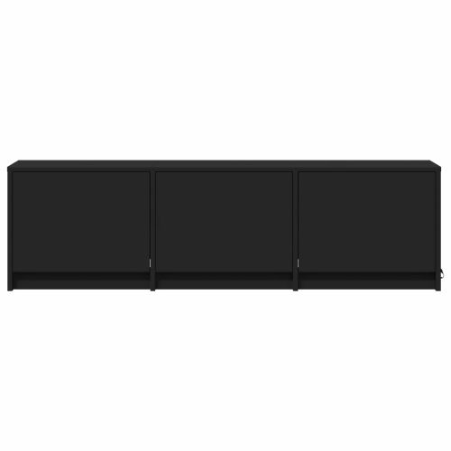 TV шкаф с LED 140 x 34 x 40 см Черно Инженерен дървен материал