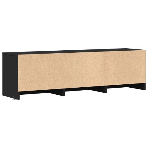 TV шкаф с LED 140 x 34 x 40 см Черно Инженерен дървен материал