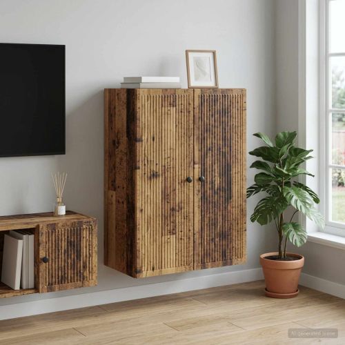 Стенно шкафче Старо дърво 66 x 34,5 x 90 см Инженерна дървесина