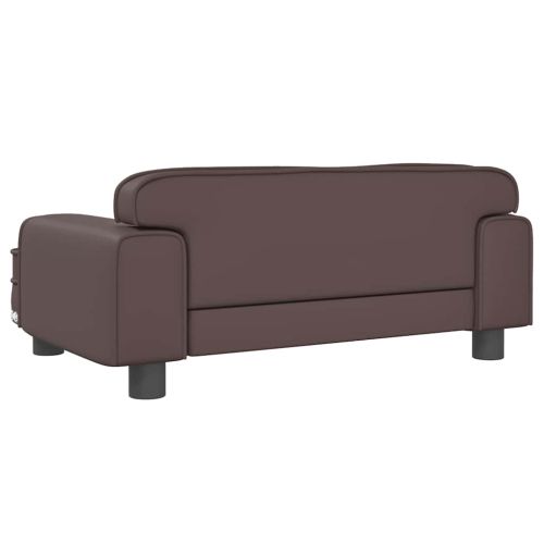 Детски диван кафяв 70x45x30 см изкуствена кожа