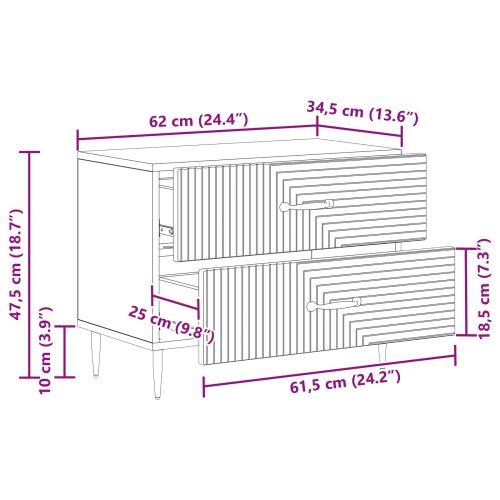 Нощен шкаф Дъб сонома 62 x 34,5 x 47,5 см Инженерна дървесина