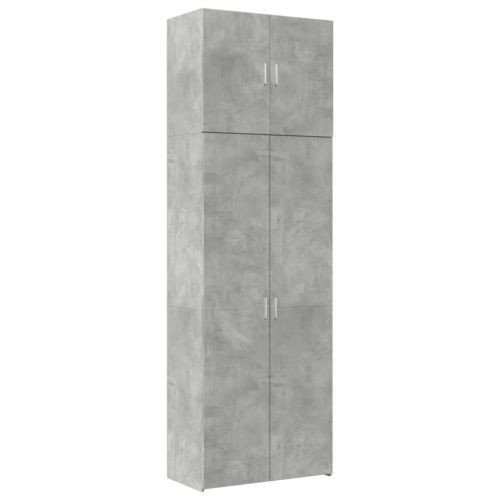 Висок шкаф, бетонно сив, 80x42,5x249 см, инженерно дърво