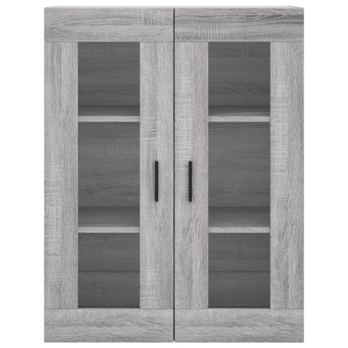 Висок шкаф, сив сонома, 69,5x34x180 см, инженерно дърво