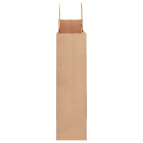 Хартиени торбички 250 бр с дръжки кафяви 32x12x42 см