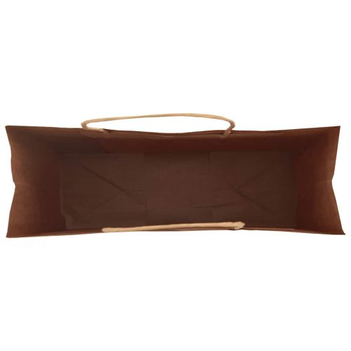 Хартиени торбички 250 бр с дръжки кафяви 32x12x42 см
