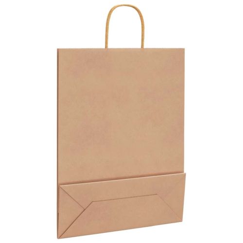 Хартиени торбички 250 бр с дръжки кафяви 32x12x42 см
