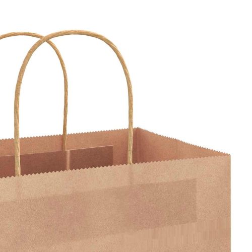 Хартиени торбички 250 бр с дръжки кафяви 32x12x42 см