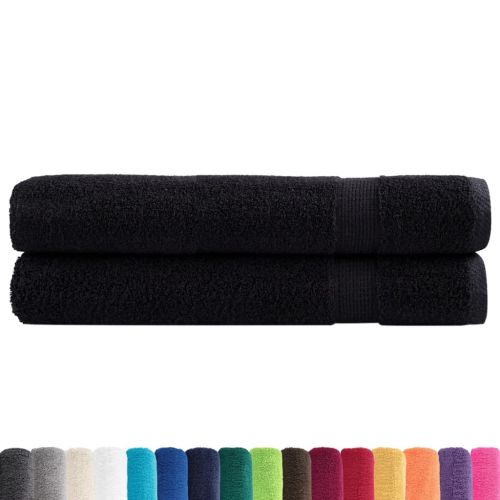 Премиум кърпи за сауна SOLUND 2 бр черни 80x200 см 600 gsm
