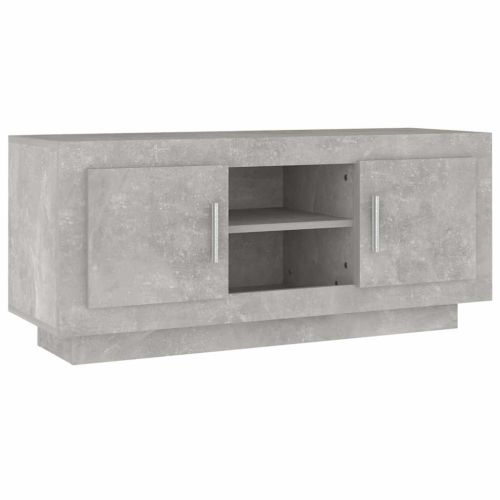 ТВ шкаф, бетонно сиво, 102x35x45 см, инженерно дърво