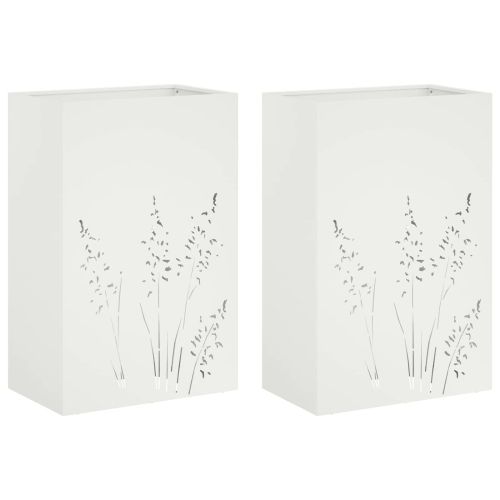 Градинска саксия 2 бр. Бяло 50 x 30 x 75 см