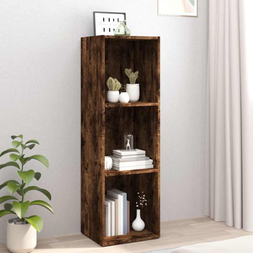 Шкаф за книги/ТВ шкаф опушен дъб 36x30x114 см инженерно дърво