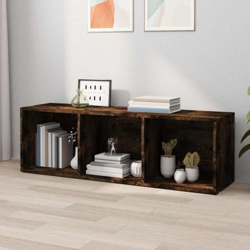 Шкаф за книги/ТВ шкаф опушен дъб 36x30x114 см инженерно дърво