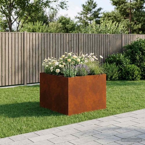 Градинска саксия Ръждясало 80 x 80 x 60 см Кортенова стомана
