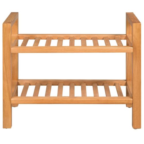 Поставка за обувки с 2 рафта, 50x27x40 см, дъбов масив