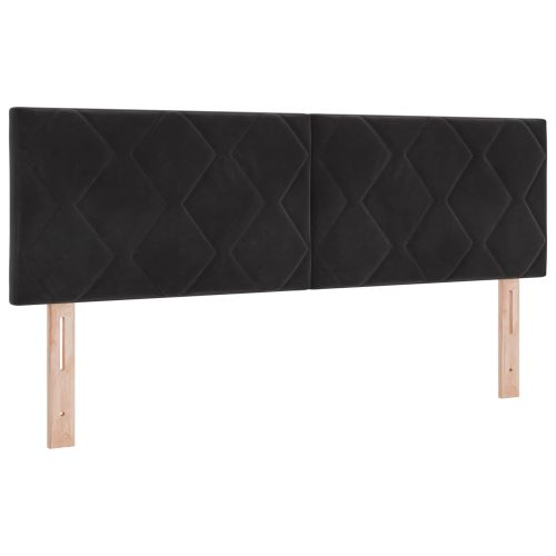 Континентално легло с матрак Черно 140 x 200 cm Кадифе
