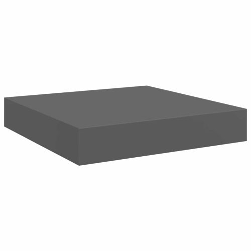 Окачени стенни рафтове, 4 бр, сив гланц, 23x23,5x3,8 см, МДФ
