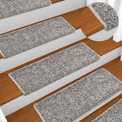Изтривалки за стълби 15 бр. 65x21x4 см, сиви, с правоъгълен кант