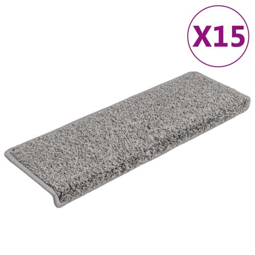 Изтривалки за стълби 15 бр. 65x21x4 см, сиви, с правоъгълен кант