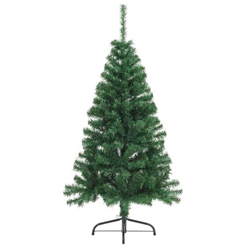 Изкуствена коледна елха с подсветка Зелен 150 cm ПВЦ