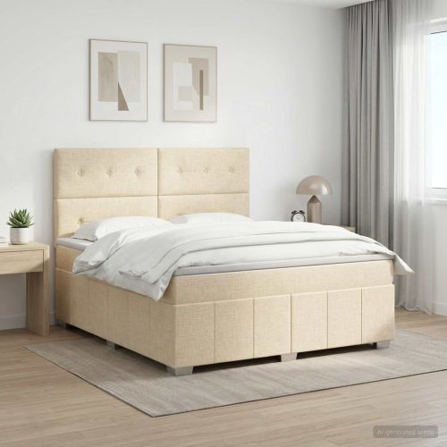 Континентално легло с матрак Кремаво 140 x 190 cm Текстил