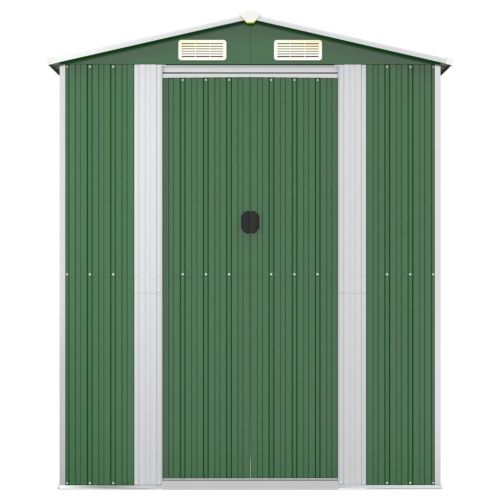 Градинска барака зелена 192x440x223 см поцинкована стомана