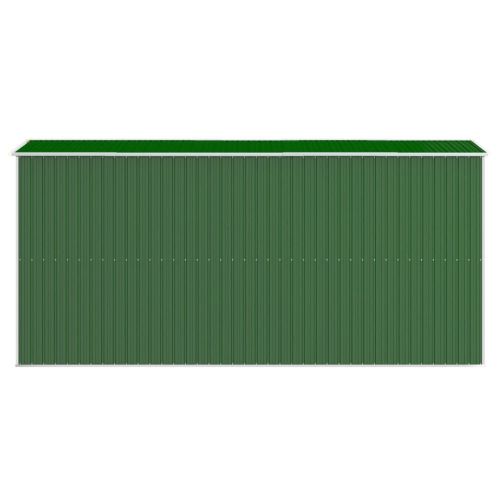 Градинска барака зелена 192x440x223 см поцинкована стомана