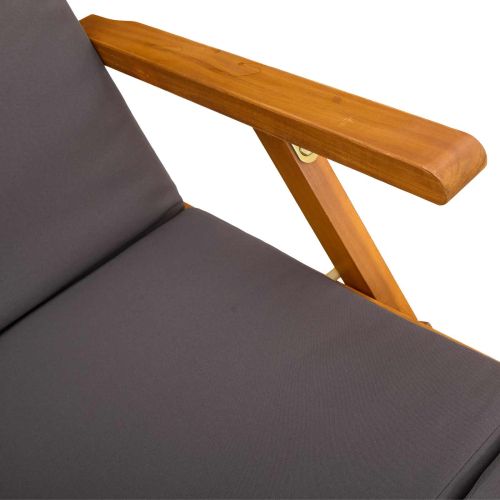 Сгъваем и reclining шезлонг 2 бр. Солидно акациево дърво