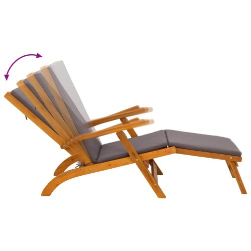 Сгъваем и reclining шезлонг 2 бр. Солидно акациево дърво