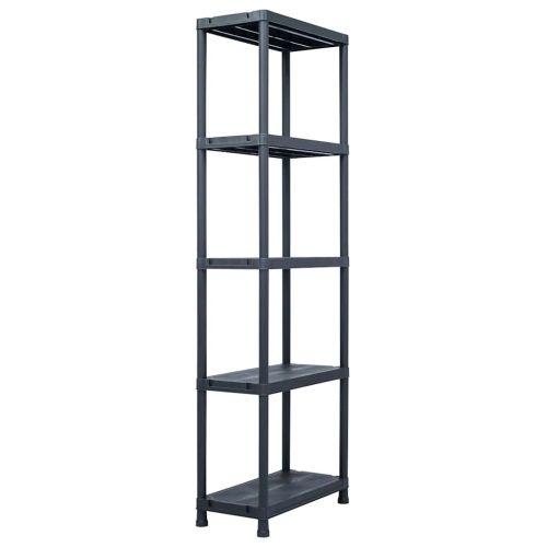 Стелажи за съхранение 2 бр черни 125 кг 60x30x180 см пластмаса