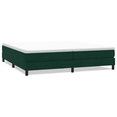 Box Spring Легло без матрак Тъмнозелено 200x210 cm Кадифе