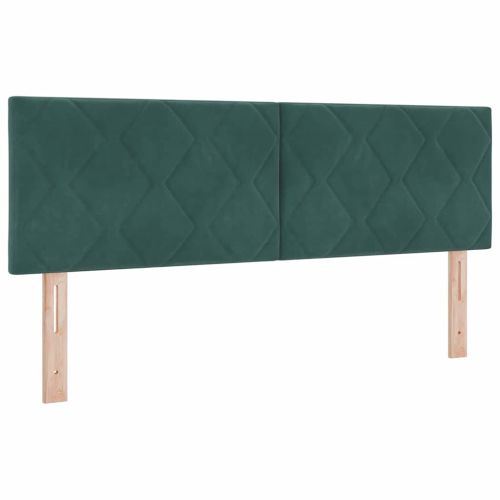 Легло с пружинирана основа Тъмен зелен 200 x 140 cm Кадифе